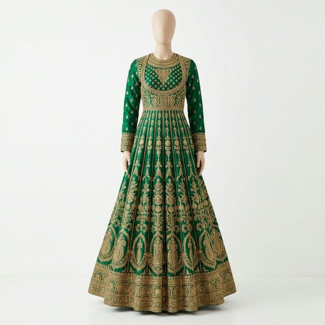 গ্রিন আনারকলি গাউন